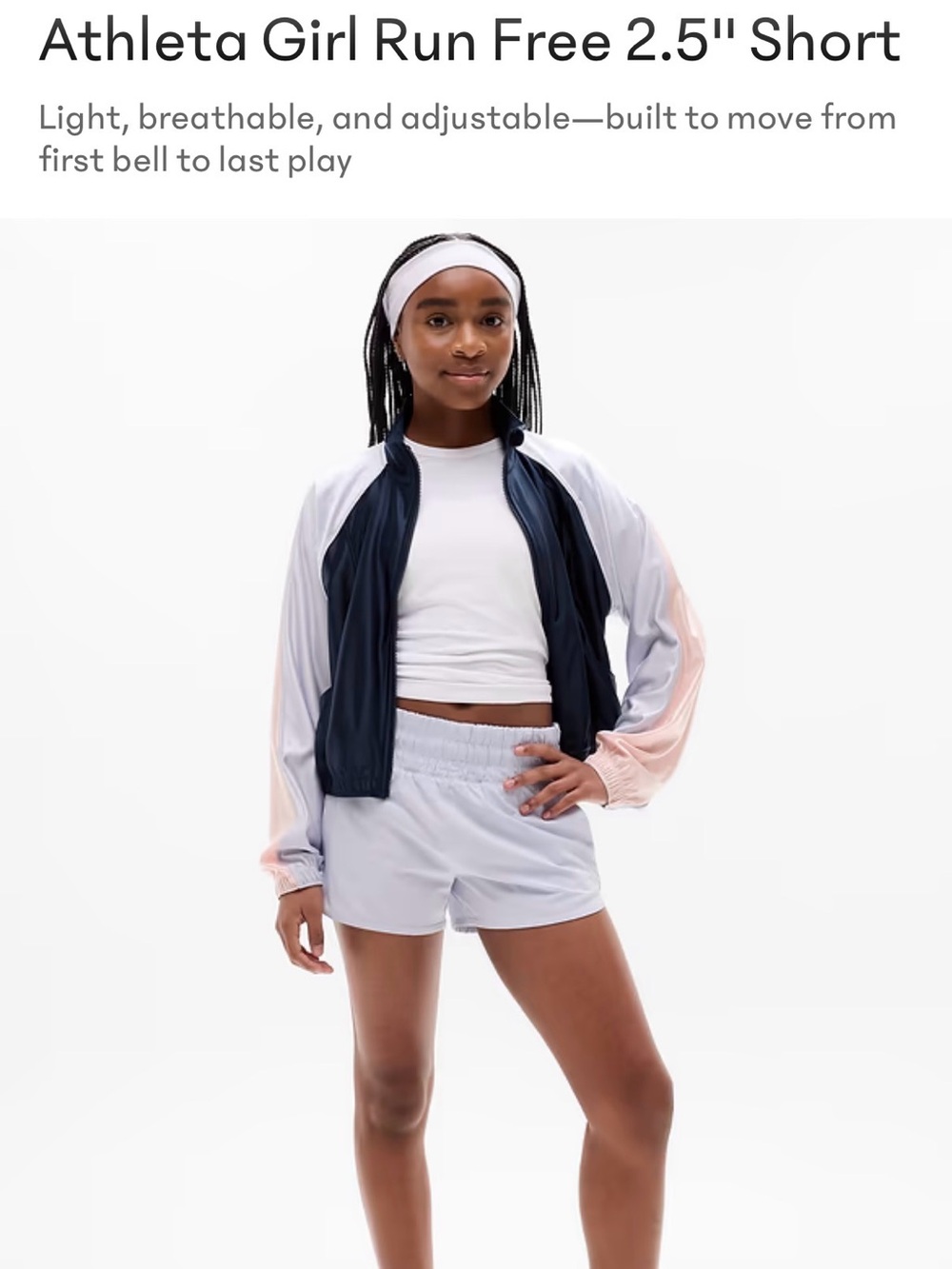 2 pairs of Athleta Girl Light Blue Smocked Waist Shorts